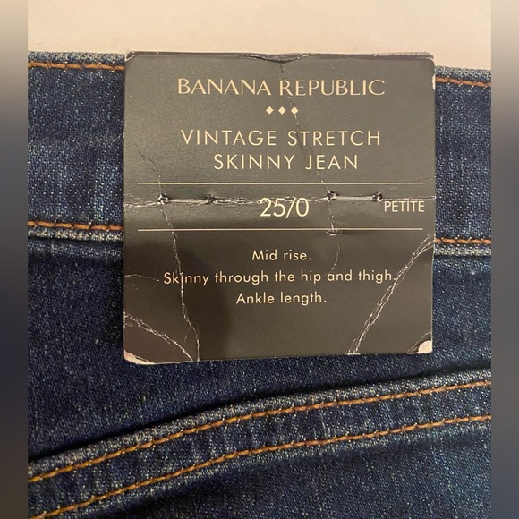 NWT Banana Republic Vintage Stretch Skinny Mid Rise Jeans Size 25 - Picture 10 of 11
